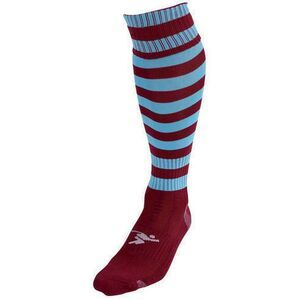 Precision Childrens/Kids Pro Hooped Soccer Socks / Maroon/Sky Blue
